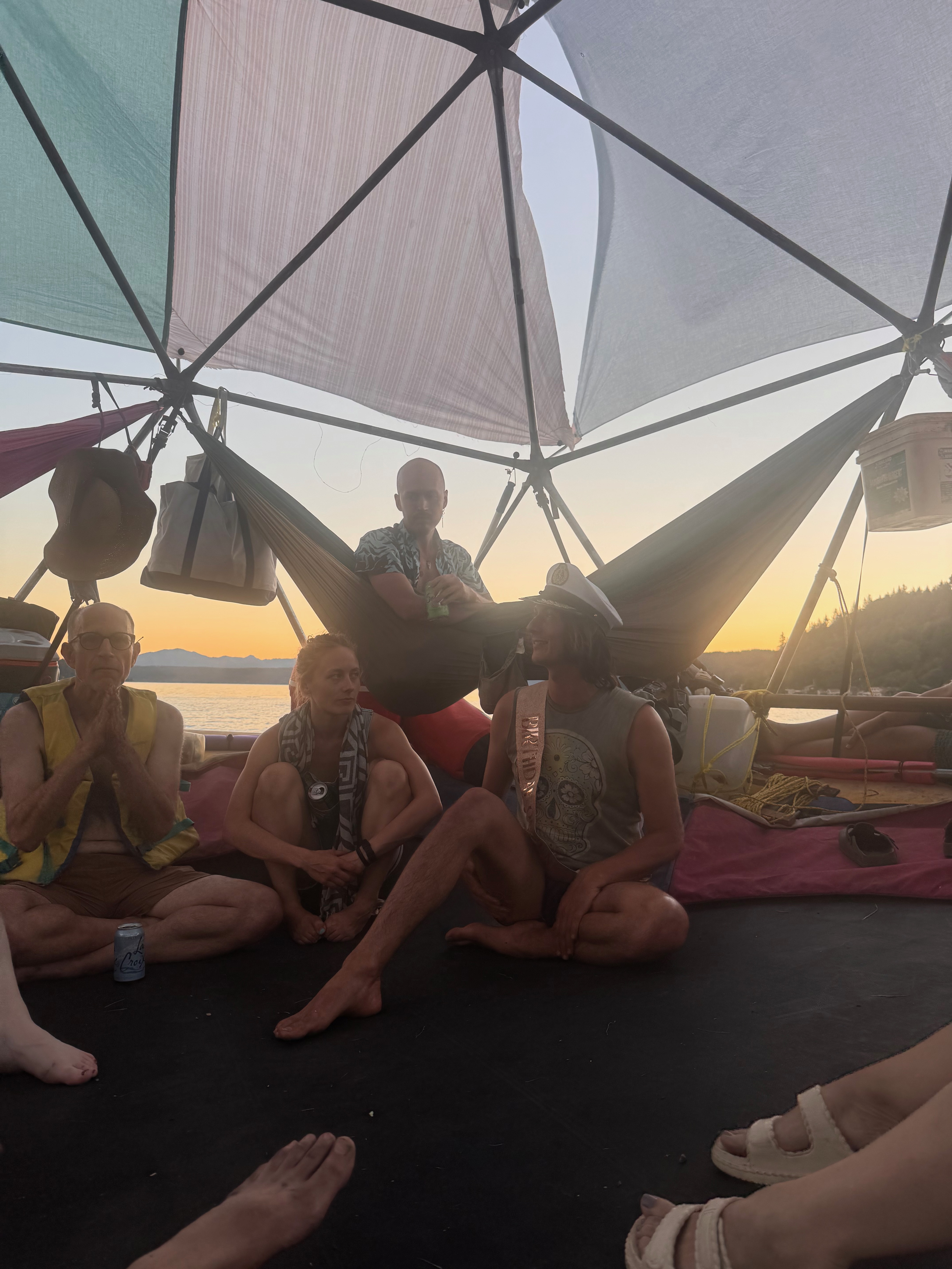 Floating at sunset